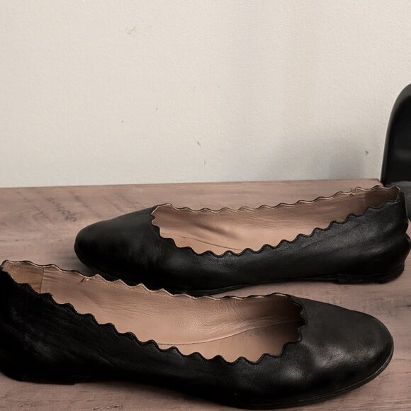 Chloe Lauren Scalloped Ballet Flats in Black (Size 6 or 36.5) - Picture 9 of 9